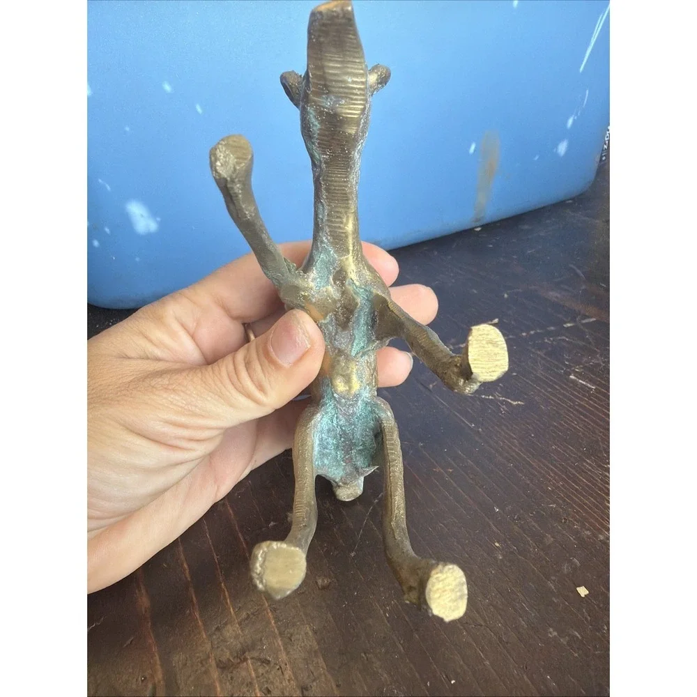 Vintage Brass Spotted Deer Grazing Doe (T)...